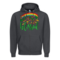 Smoke Western St. Patrick's Rainbow Lucky And Blessed Zipper Hoodie - Artiststas