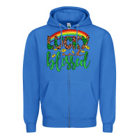 True Royal Western St. Patrick's Rainbow Lucky And Blessed Zipper Hoodie - Artiststas