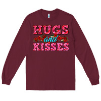 Burgundy hugs and kisses valentines Long Sleeve Tee - AdoDesignShop