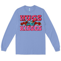 Colony Blue hugs and kisses valentines Long Sleeve Tee - AdoDesignShop