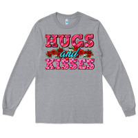 Heather Grey hugs and kisses valentines Long Sleeve Tee - AdoDesignShop