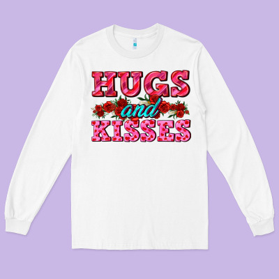 Hugs And Kisses Valentines Long Sleeve Tee Designed By Adodesignshop