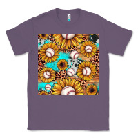 Lavender baseball leopard turquoise sunflower seamless pattern Classic Tee - JahusDesignShop