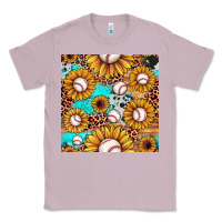 Lilac baseball leopard turquoise sunflower seamless pattern Classic Tee - JahusDesignShop