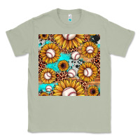 Matcha baseball leopard turquoise sunflower seamless pattern Classic Tee - JahusDesignShop