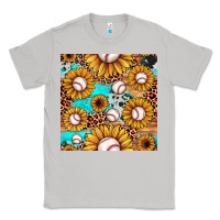 Moon Dust baseball leopard turquoise sunflower seamless pattern Classic Tee - JahusDesignShop