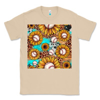 Mushroom baseball leopard turquoise sunflower seamless pattern Classic Tee - JahusDesignShop