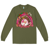 Army Green pink christmas believe  rainbow Long Sleeve Tee - AdoDesignShop