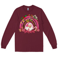 Burgundy pink christmas believe  rainbow Long Sleeve Tee - AdoDesignShop