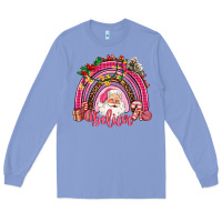 Colony Blue pink christmas believe  rainbow Long Sleeve Tee - AdoDesignShop