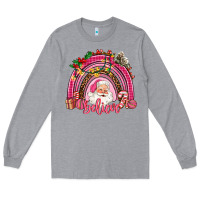 Heather Grey pink christmas believe  rainbow Long Sleeve Tee - AdoDesignShop