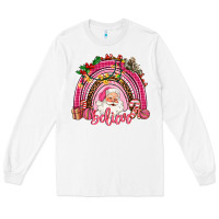 White pink christmas believe  rainbow Long Sleeve Tee - AdoDesignShop