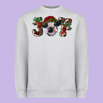 Christmas Joy With Heifer Cow Heavyweight Sweatshirt Designed By Ranaportraitstore