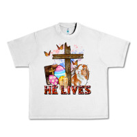 Lunar Rock He lives Easter Day Urban Heavy Tee - CowGirlArtShop