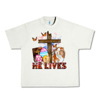 Pistachio He lives Easter Day Urban Heavy Tee - CowGirlArtShop