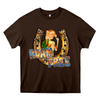 Chocolate Brown cowgirl horseshoe Heavy Core Tee - RacoonDesign