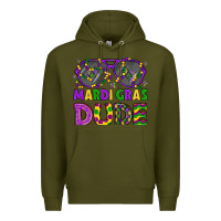 Army Green mardi gras celebration design Premium Hoodie - LillyAllenDesigns