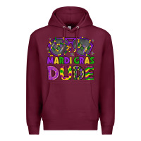 Burgundy mardi gras celebration design Premium Hoodie - LillyAllenDesigns