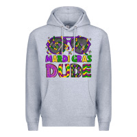 Heather Grey mardi gras celebration design Premium Hoodie - LillyAllenDesigns