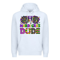 White mardi gras celebration design Premium Hoodie - LillyAllenDesigns