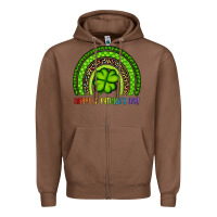 Chestnut Happy St. Patrick's Day Shamrock Rainbow Zipper Hoodie - Artiststas