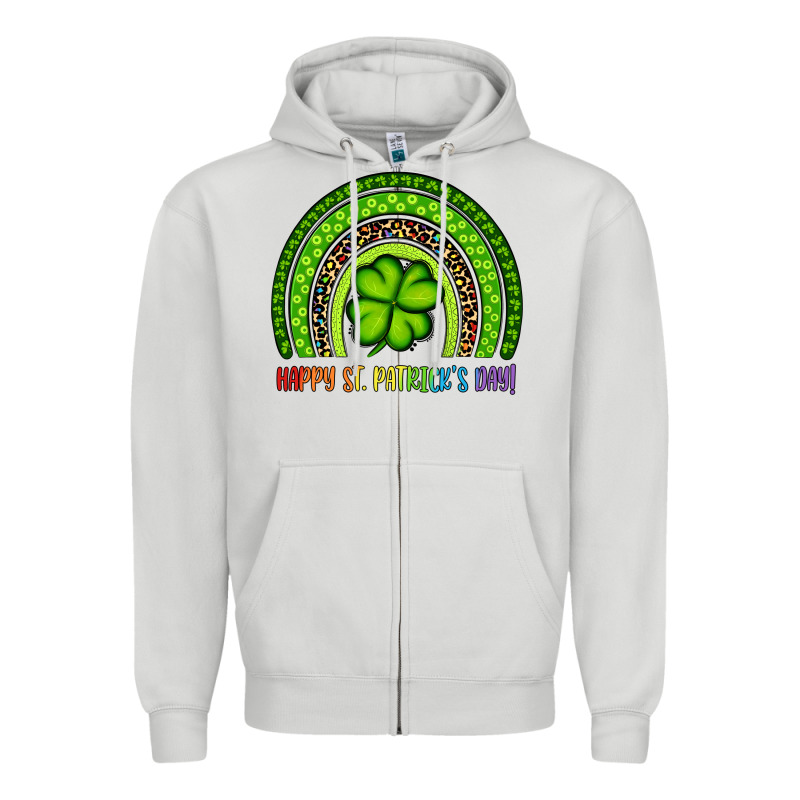 Happy St. Patrick's Day Shamrock Rainbow Zipper Hoodie by Artiststas | Teevron