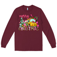 Burgundy merry christmas Long Sleeve Tee - AdoDesignShop