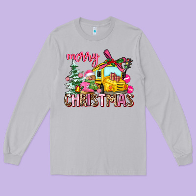 Merry Christmas Long Sleeve Tee Designed By Adodesignshop