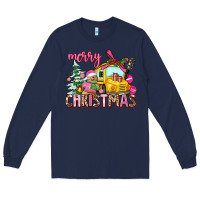 Navy merry christmas Long Sleeve Tee - AdoDesignShop