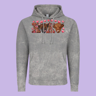 Xoxo Highland Cows Vintage Hoodie Designed By Ranaportraitstore
