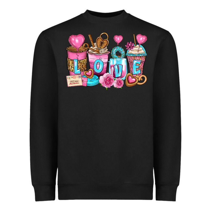 Valentine's Day Coffee Cups Heavyweight Sweatshirt by Zillion Design Studio | Teevron
