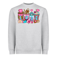 Heather Grey valentine's day coffee cups Heavyweight Sweatshirt - Zillion Design Studio