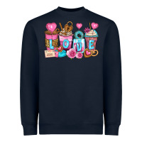 Navy valentine's day coffee cups Heavyweight Sweatshirt - Zillion Design Studio