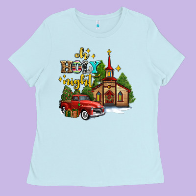 The Church  Holy Night Western Truck Ladies Tee Designed By Adodesignshop