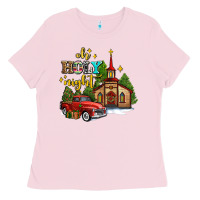 Bubblegum Pink the church  holy night western truck Ladies Tee - AdoDesignShop
