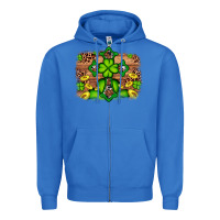 True Royal Western Shamrock Cross Leopard Background Zipper Hoodie - Artiststas