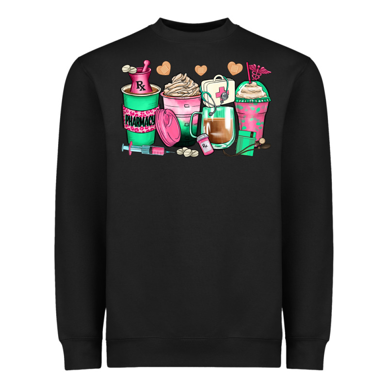 Pharmacy Coffee Cups Heavyweight Sweatshirt by Zillion Design Studio | Teevron