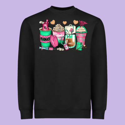 Pharmacy Coffee Cups Heavyweight Sweatshirt Designed By Zillion Design Studio