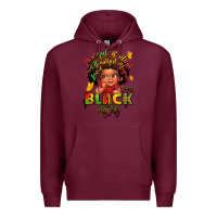 Burgundy empowering black heritage Premium Hoodie - LillyAllenDesigns