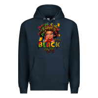 Navy empowering black heritage Premium Hoodie - LillyAllenDesigns