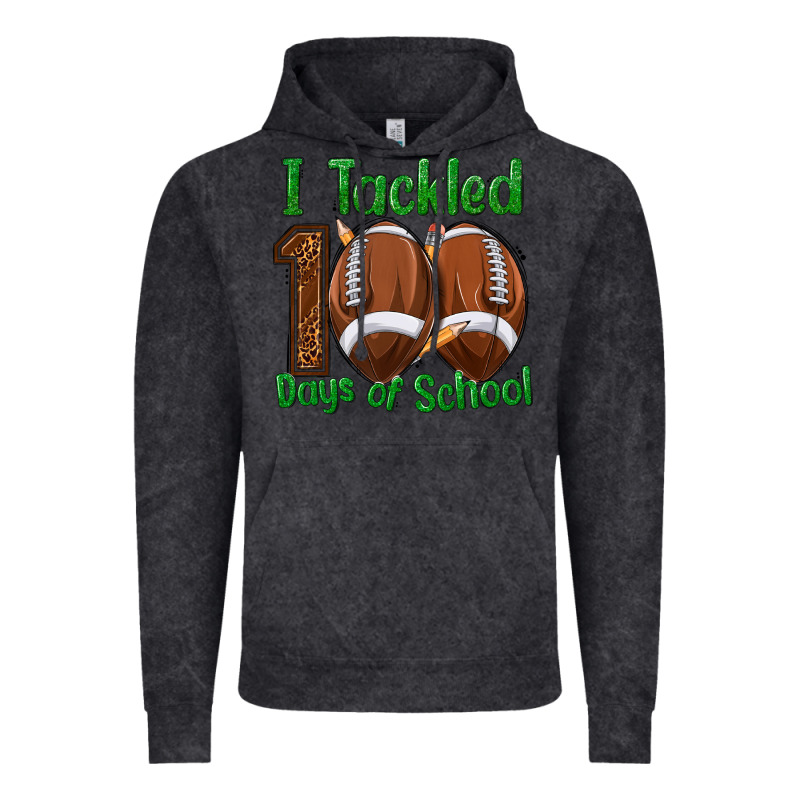 I Tackled 100 Days Of School Football Vintage Hoodie by texasbilliewilder | Teevron