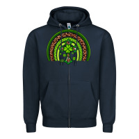 Navy Western Shamrock Cross Rainbow Zipper Hoodie - Artiststas