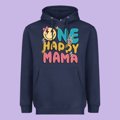 One Happy Mama Heavyweight Hoodie Designed By Maliassmallbusiness