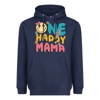 Navy one happy mama Heavyweight Hoodie - MaliasSmallBusiness