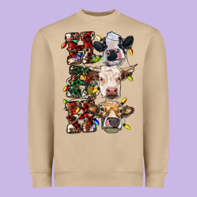 Hohoho Cows Heavyweight Sweatshirt Designed By Ranaportraitstore