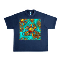 Navy western sunset sunflowers seamless pattern Urban Heavy Tee - HRA Design Shop