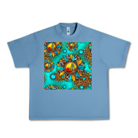 Pebble Blue western sunset sunflowers seamless pattern Urban Heavy Tee - HRA Design Shop
