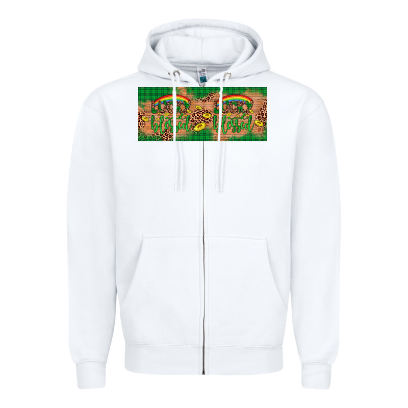 St. Patrick's Day Western  Lucky And Blessed Zipper Hoodie by Artiststas | Teevron