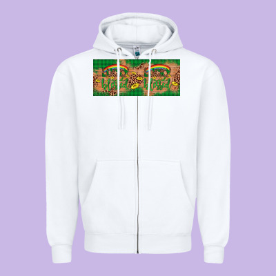 St. Patrick's Day Western  Lucky And Blessed Zipper Hoodie Designed By Artiststas