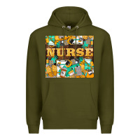 Army Green Green And Yellow Nurse Premium Hoodie - LillyAllenDesigns